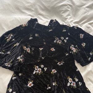Free People Black Floral Mini Dress